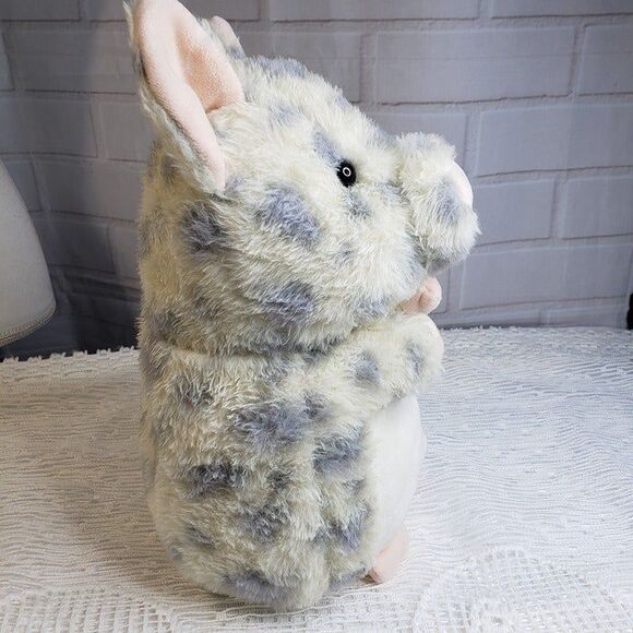 Adorable Gray Spotted Piglet 11" Pig Plush Kellytoy Stuffed Farm Animal - Picture 4 of 8